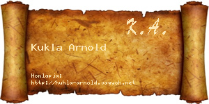 Kukla Arnold névjegykártya
